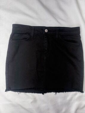 O2 Black Denim Mini Skirt - Classic High-Rise Style - Medium